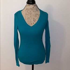 Teal and red shirt- v neck
